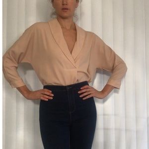 Zara Blush Pink blouse size small bat wing sleeve